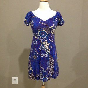 Vintage Betsey Johnson print mini dress with ruffle hem